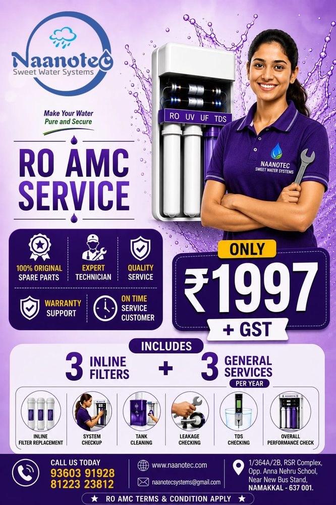 RO AMC Service offer - ₹1997 plus GST, includes 3 inline filters and 3 general services