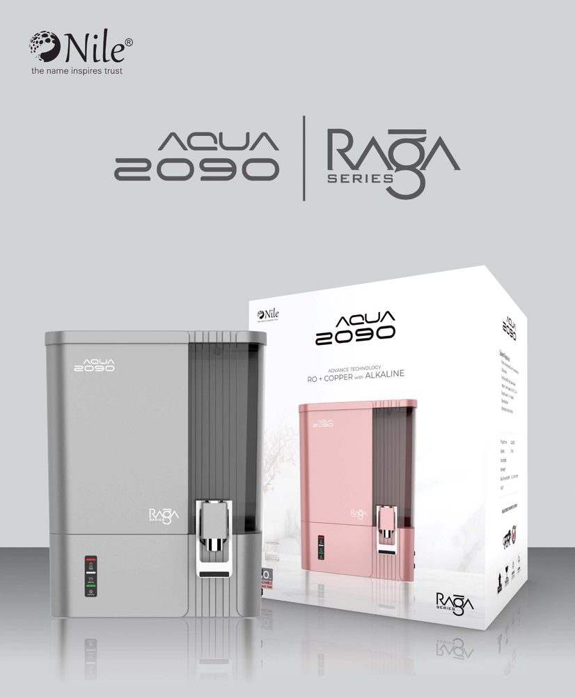Aqua Raga 2090 Series RO water purifier - Grey and Pink